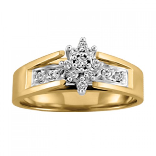  Lady ring yellow gold 10kt, diamonds SI2 / HI